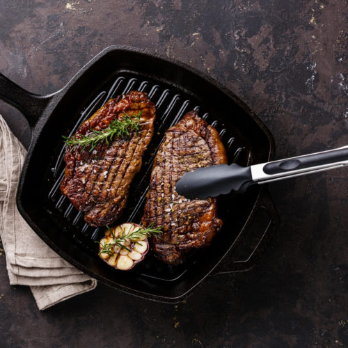 Cast Iron Striploin Bison Steak