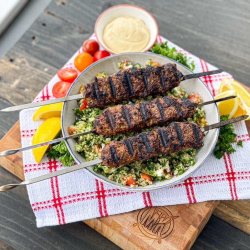 Bison Kababs with Tabbouleh Salad