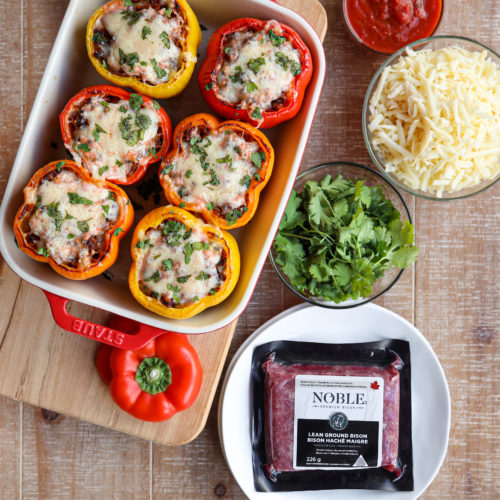 Mexican-Style Bison Stuffed Peppers