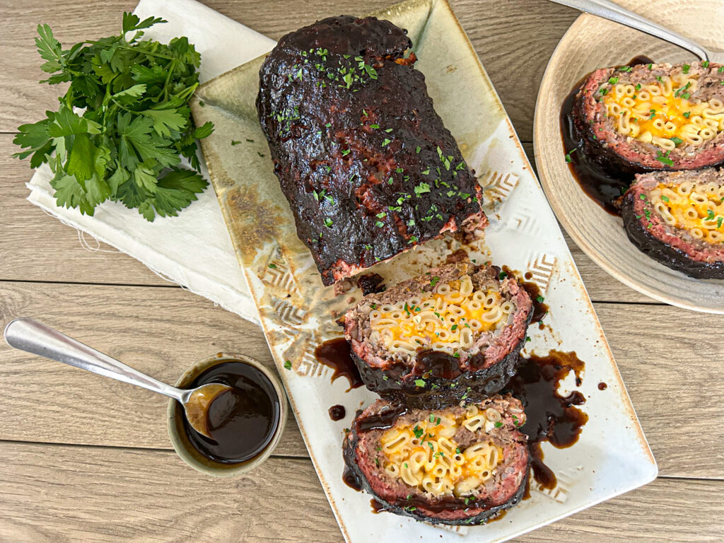 Smoked Bison Meatloaf Stuffed with Mac & Cheese article image